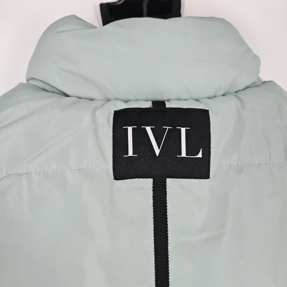 IVL Collective Revolve Black & Green Faux Leather Reversible Puffer Vest - Picture 10 of 14